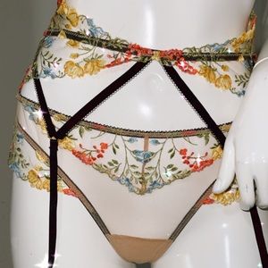 Victoria’s Secret Garter belt panty set mesh sheer